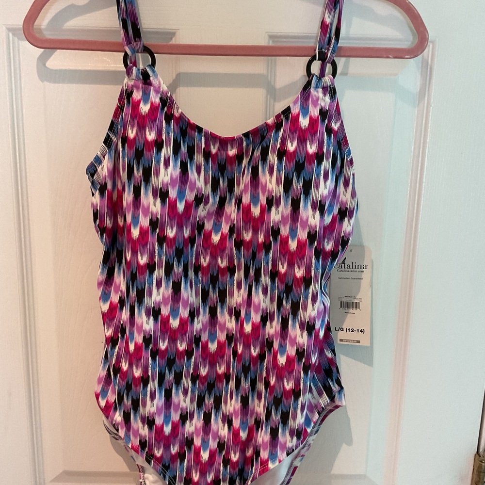 Colorful Patterned Swimsuit sz L. 12-14 NWT
